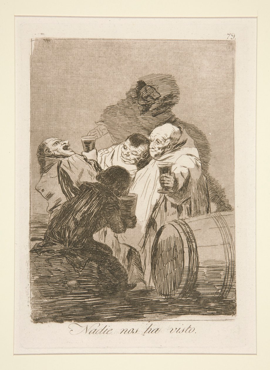 Nadie nos ha visto (Niemand hat uns gesehen), pl. 79 aus der Serie Los caprichos von Francisco de Goya