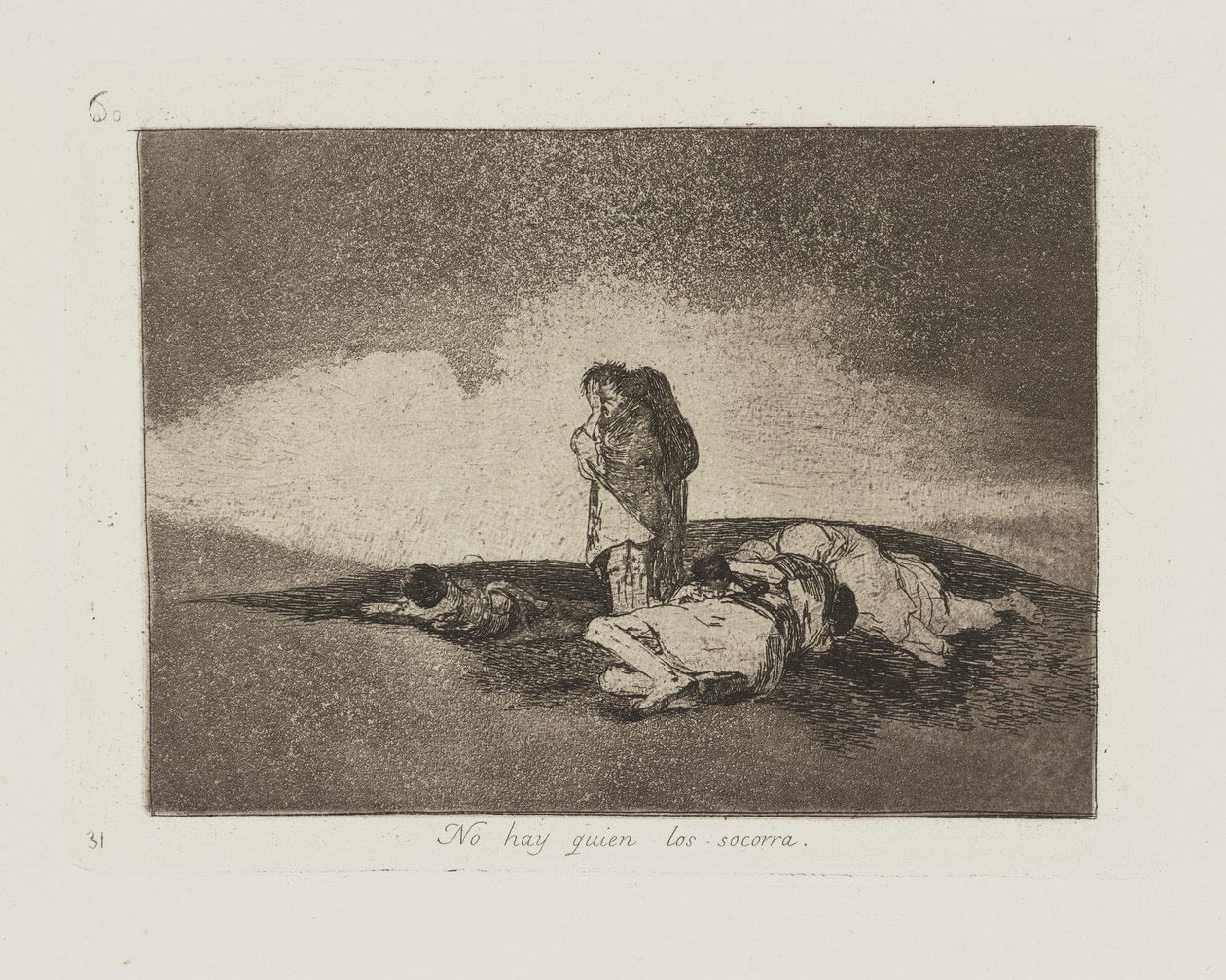 Es gibt niemanden, der ihnen hilft, pl. 60 aus der Serie Los desastres de la guerra von Francisco de Goya