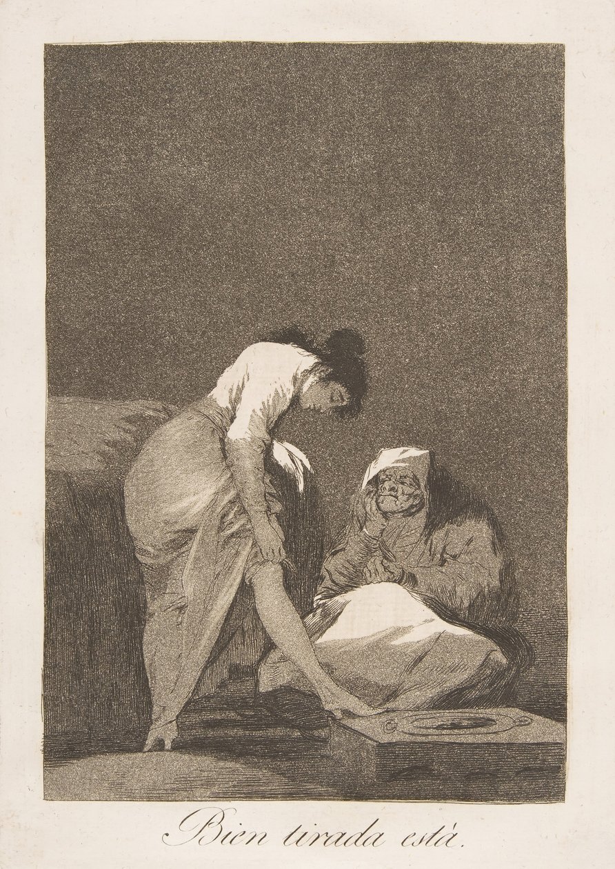 Tafel 17 aus Los Caprichos: Es ist schön gespannt Bien tirada está von Francisco de Goya