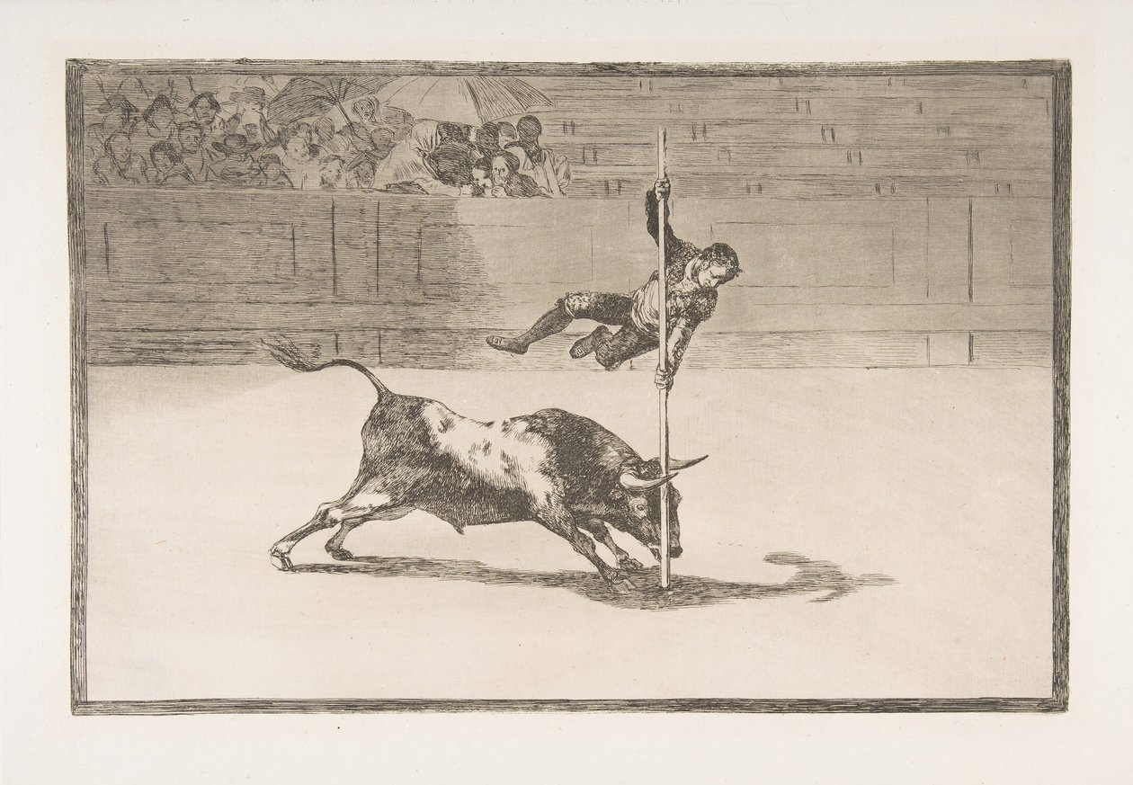 Platte 20 aus der Tauromaquia: Die Beweglichkeit und Kühnheit von Juanito Apiñani in der Arena, 1816 von Francisco de Goya
