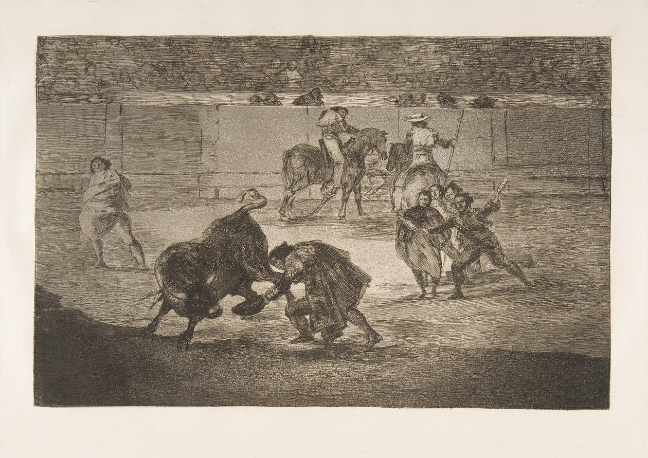 Tafel 29 der Tauromaquia: Pepe Illo macht den Pass des Recorte von Francisco de Goya