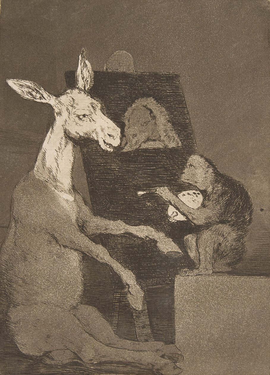 Platte 41 aus Los Caprichos: Weder mehr noch weniger Ni mas ni menos, 1799 von Francisco de Goya