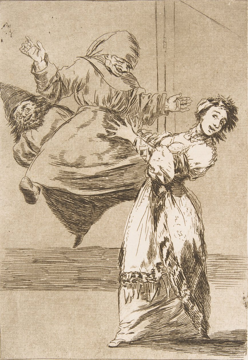 Tafel 74 aus Los Caprichos: Schrei nicht, Dummkopf No grites, tonta, 1799 von Francisco de Goya