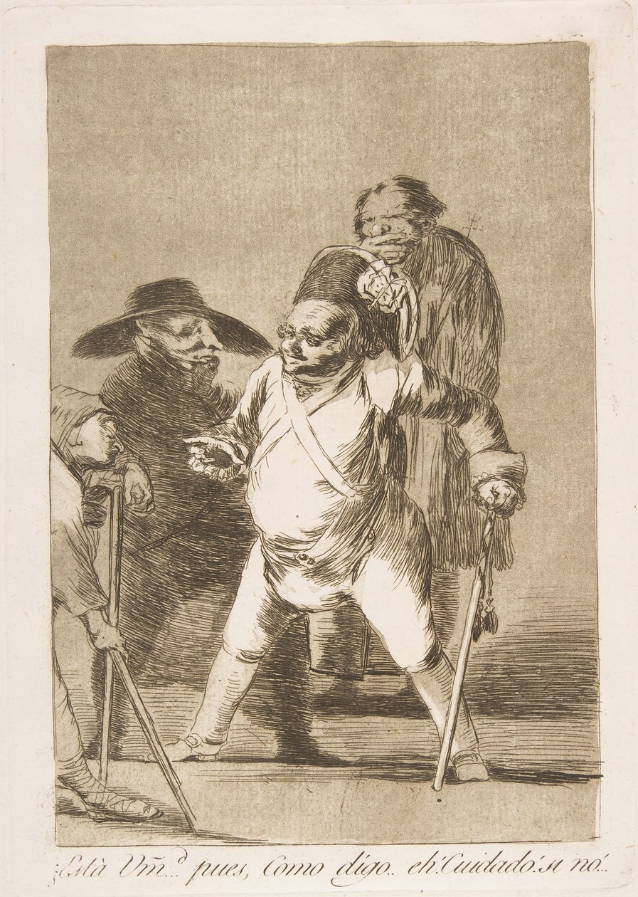 Tafel 76 aus Los Caprichos: Du verstehst... nun, wie ich sage... eh! Pass auf! sonst... von Francisco de Goya