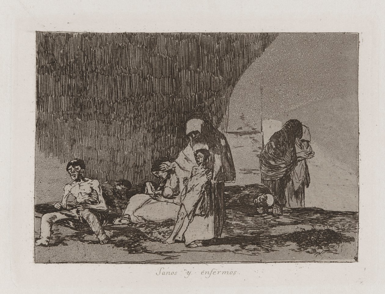 Die Gesunden und die Kranken, Platte 57 aus Die Schrecken des Krieges von Francisco de Goya