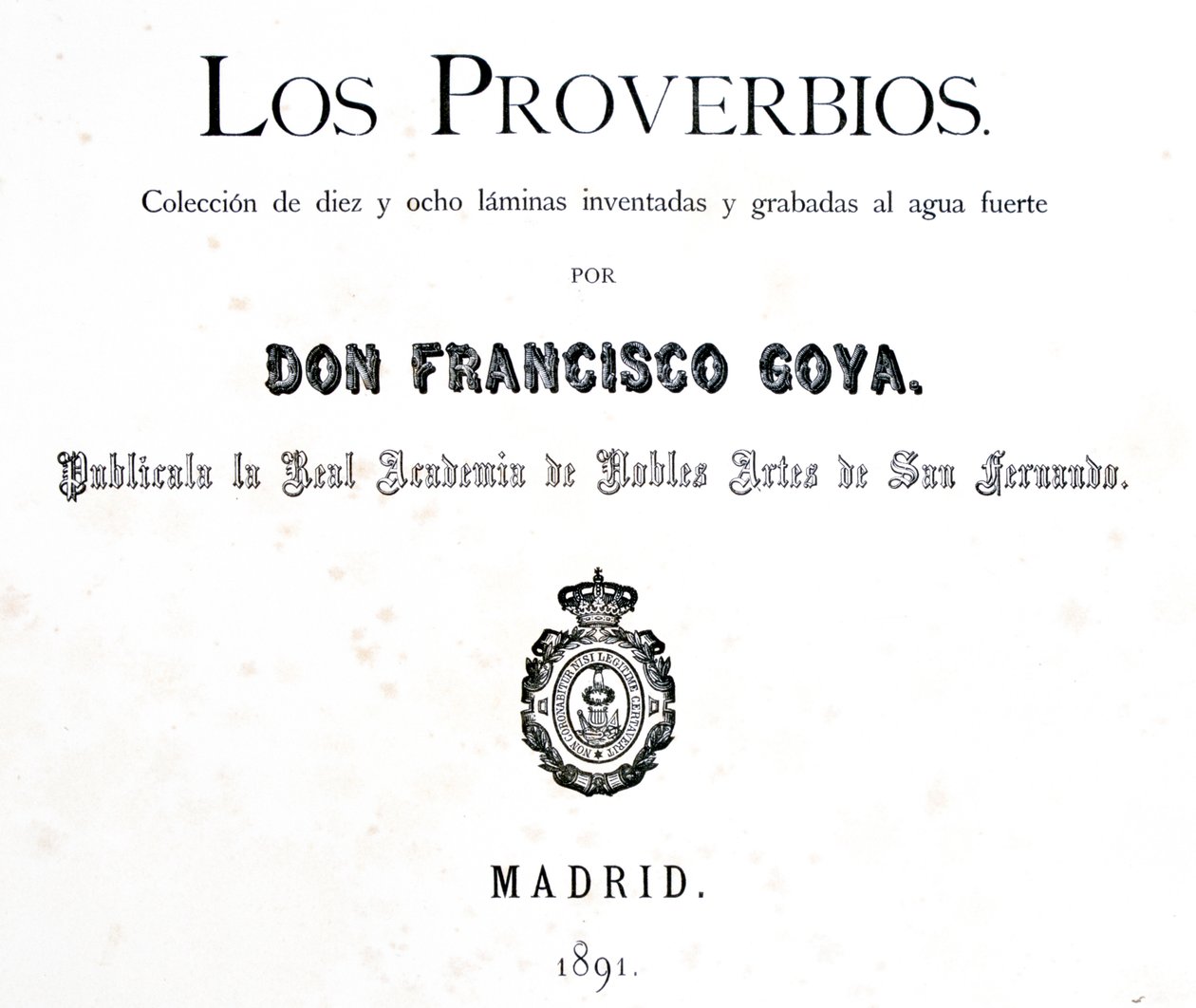 Titelseite von Los Proverbios oder Sprichwörter, 1819-1823 von Francisco de Goya