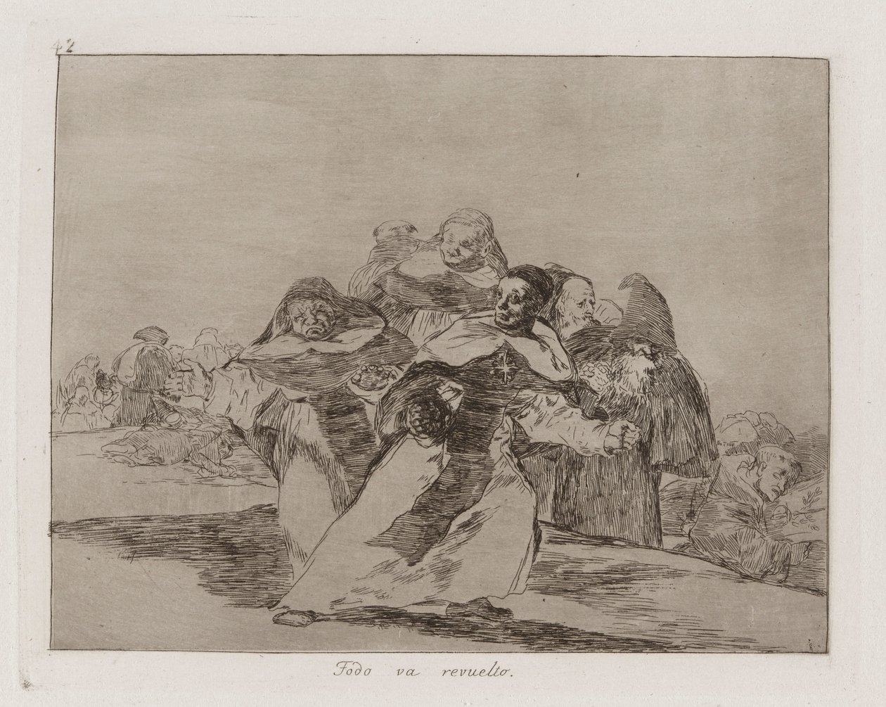 Todo va revuelto (Alles ist durcheinander), Platte 42 aus Los desastres de la guerra (Die Schrecken des Krieges) von Francisco de Goya