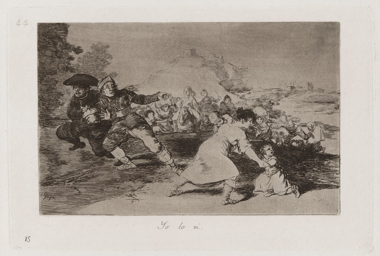 Ich sah es, Platte 44 aus Los desastres de la guerra (Die Schrecken des Krieges) von Francisco de Goya