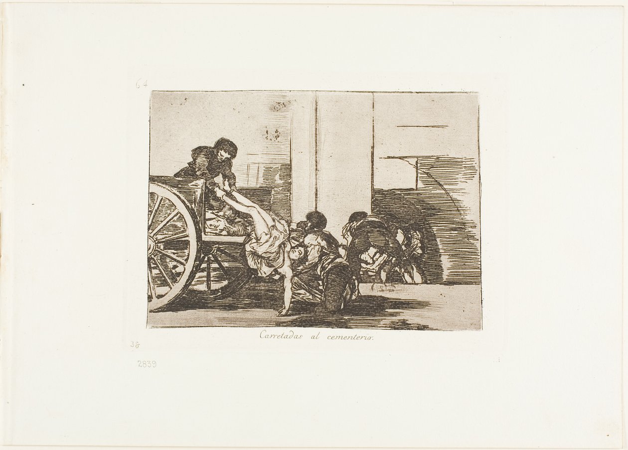 Wagenladungen zum Friedhof, Platte 64 aus Die Schrecken des Krieges von Francisco Jose de Goya y Lucientes