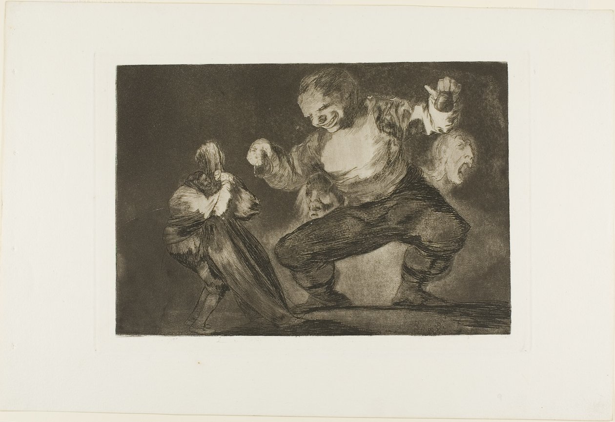 Tanzender Riese, aus Disparates, veröffentlicht als Platte 4 in Los Proverbios von Francisco Jose de Goya y Lucientes