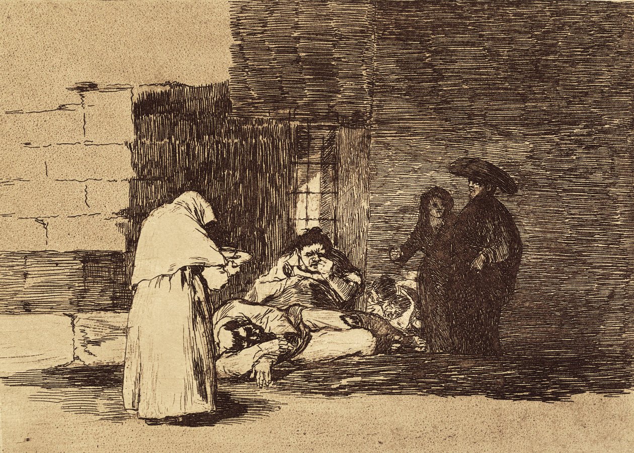 GOYA Y LUCIENTES, Francisco de (1746-1828). Eine Frauengüte. 1810-1820. Tafel 49 aus "Die Schrecken des Krieges". Radierung. SPANIEN. MADRID (AUTONOME GEMEINSCHAFT). Madrid. Nationalbibliothek von Francisco Jose de Goya y Lucientes