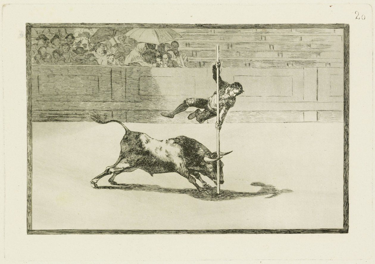 Wendigkeit und Waghalsigkeit des Juanito Apiani in der Arena von Madrid (Tauromaquia 20) von Francisco Jose de Goya y Lucientes