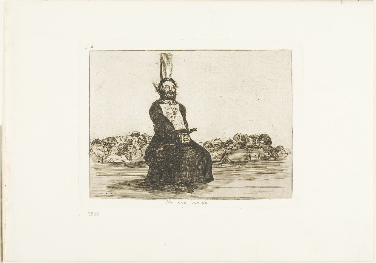 Wegen eines Messers, Platte 34 aus Die Schrecken des Krieges von Francisco Jose de Goya y Lucientes