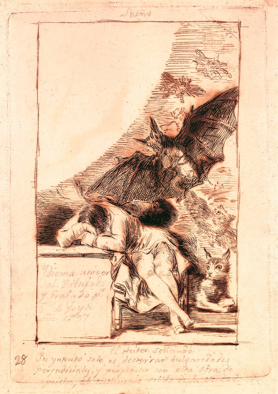 Vorbereitende Zeichnung für die Nummer 43 der Serie „Les caprices“ von Francisco de Goya