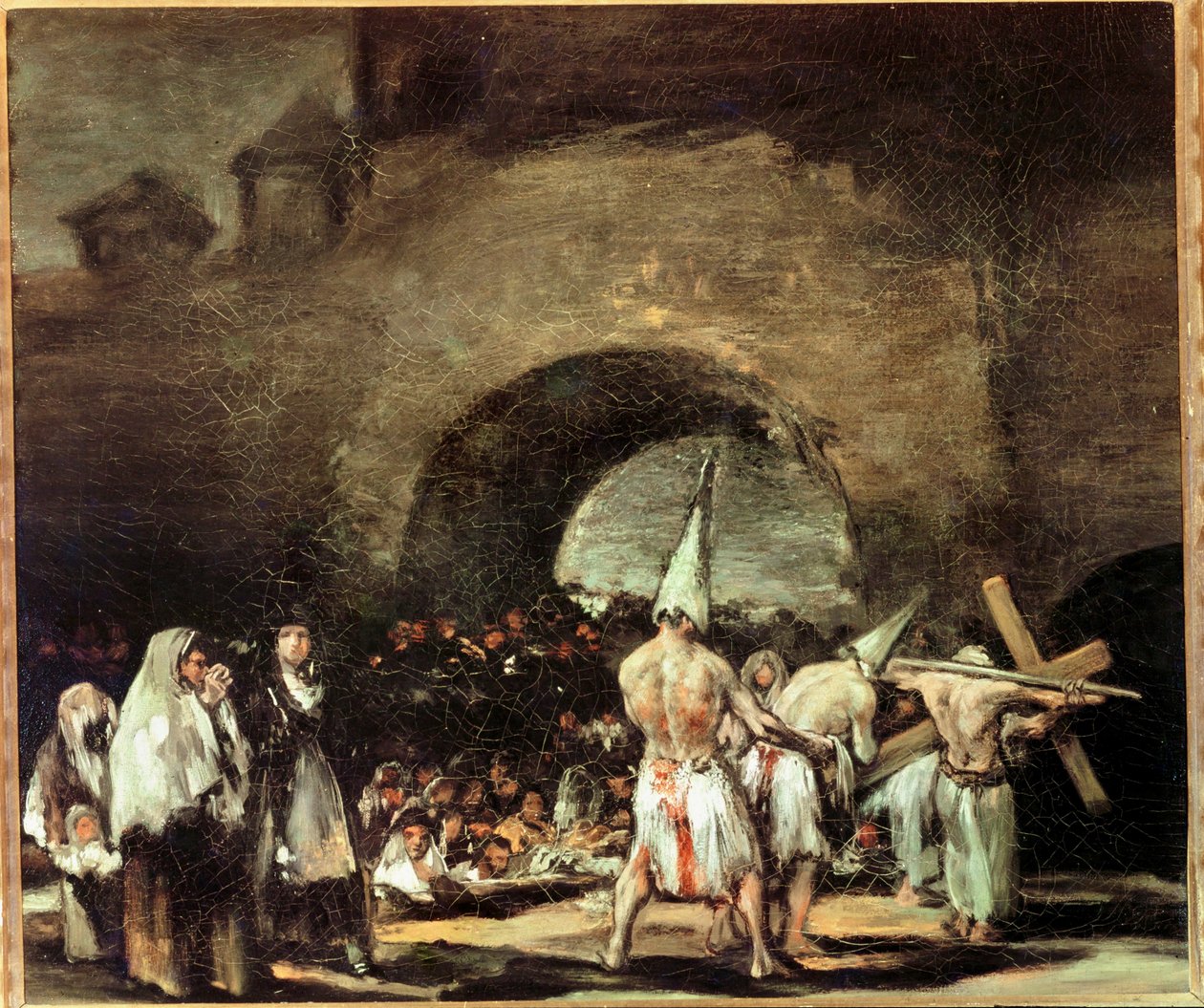 Prozession der Geißler in der Nähe eines Bogens von Francisco Jose de Goya y Lucientes