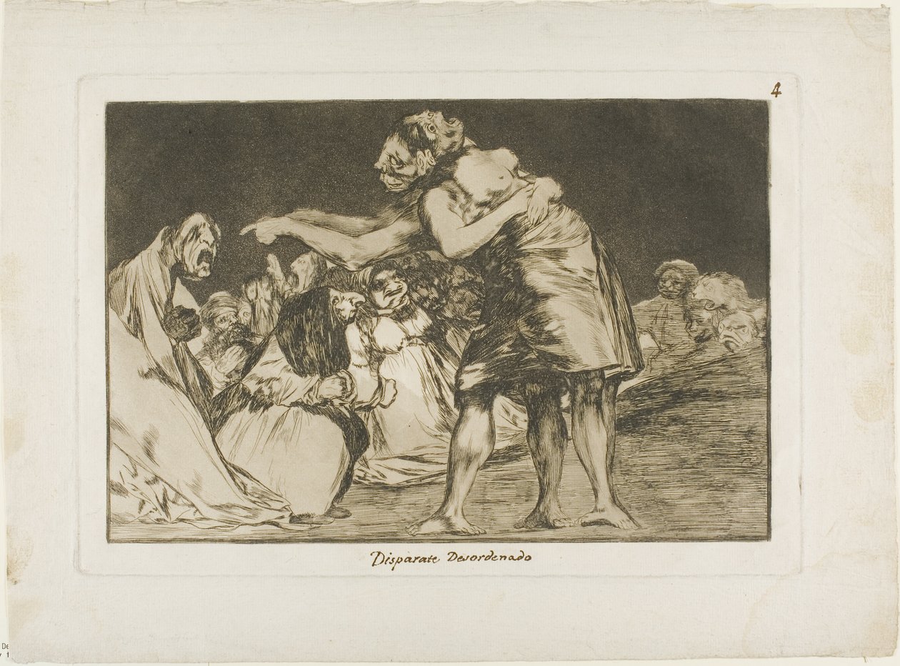 Die schlecht Verheiratete verpasst nie eine Gelegenheit, es zu sagen, Platte sieben aus Los Proverbios von Francisco Jose de Goya y Lucientes