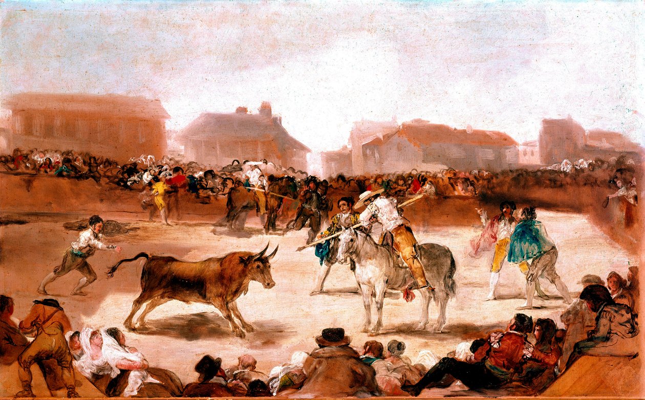 Soziale Themen der Akademie von San Fernando: „Stierkampf in einem Dorf“ von Francisco de Goya