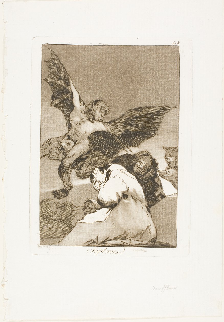 Geschichtenerzähler - Windstöße, Platte 48 aus Los Caprichos von Francisco Jose de Goya y Lucientes