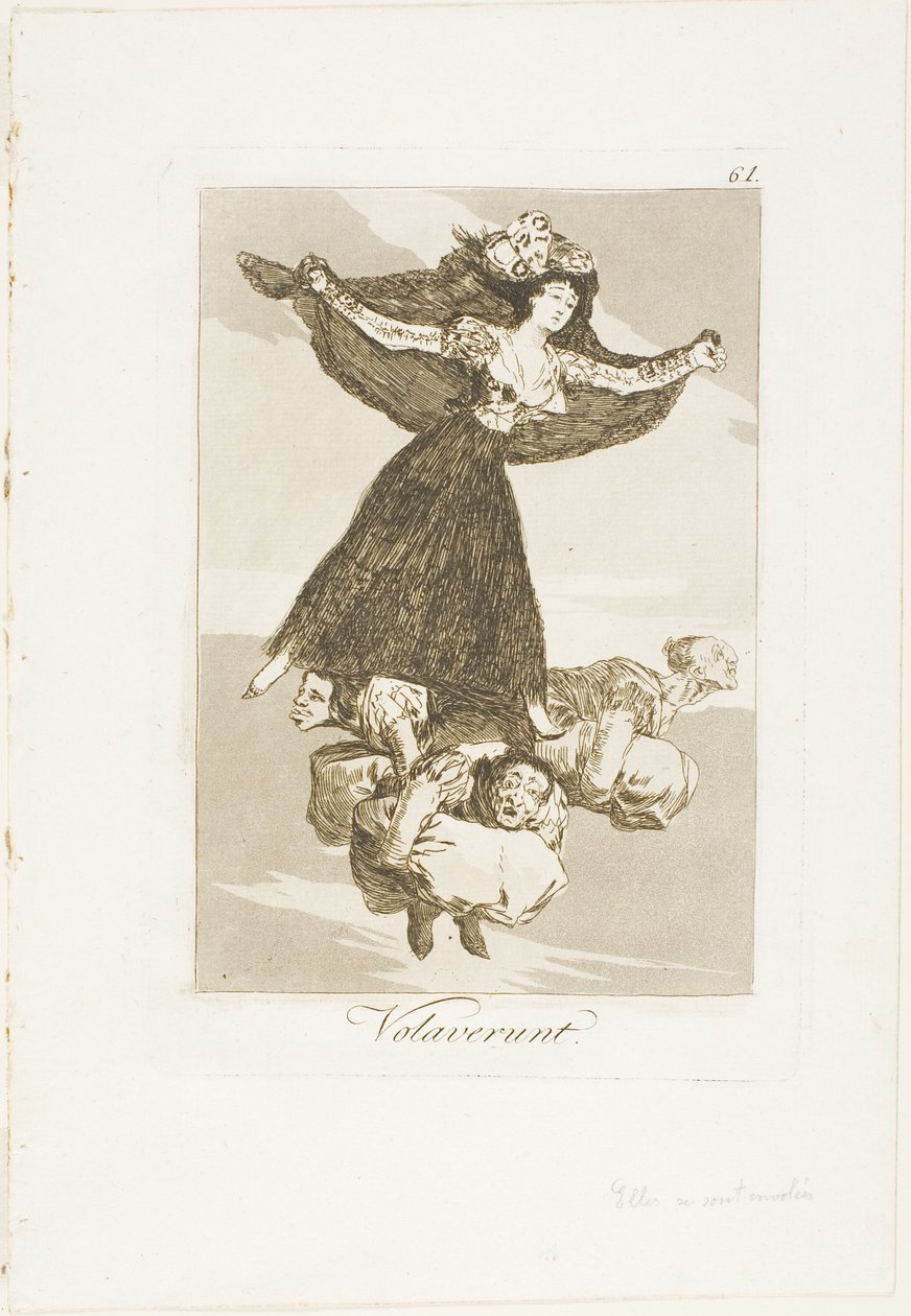 Sie sind geflogen, Platte 61 aus Los Caprichos (Caprices) von Francisco Jose de Goya y Lucientes