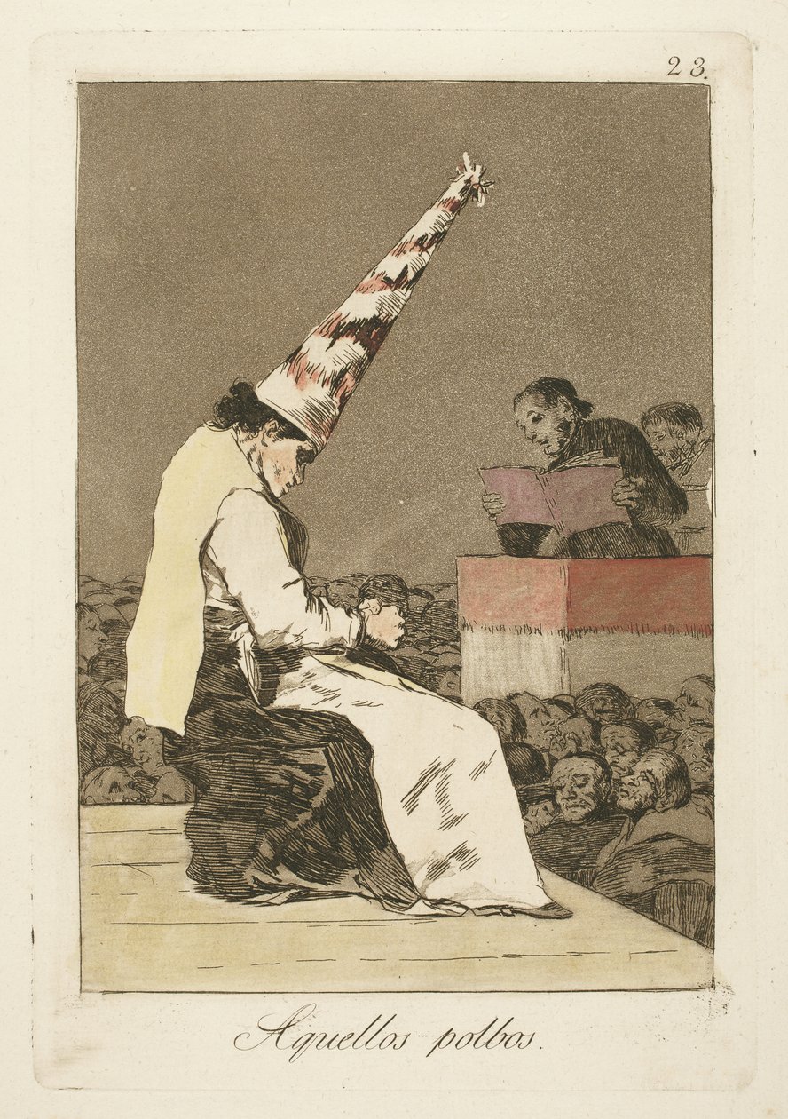 Diese Staubkörner, Platte 23 aus "Los Caprichos" von Francisco de Goya