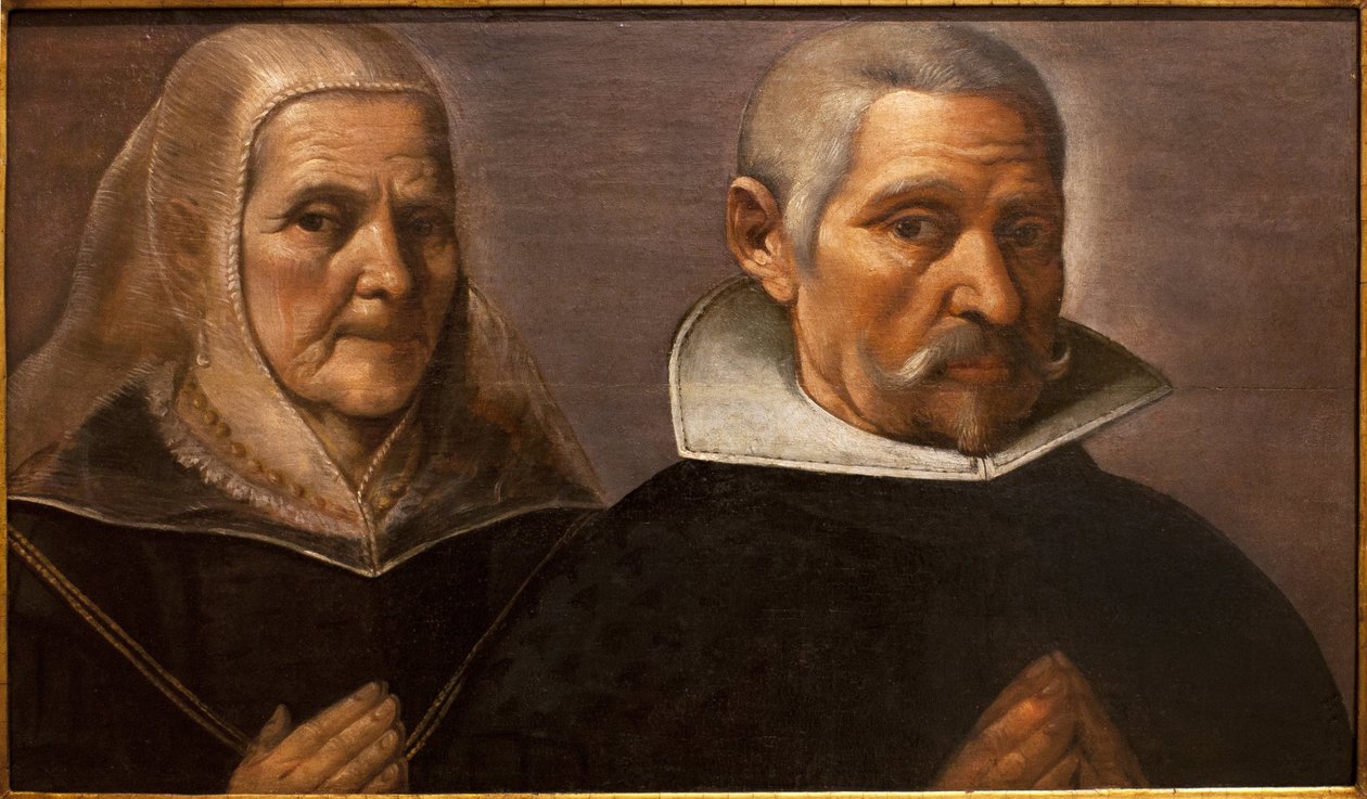Porträt eines betenden alten Paares von Francisco Pacheco