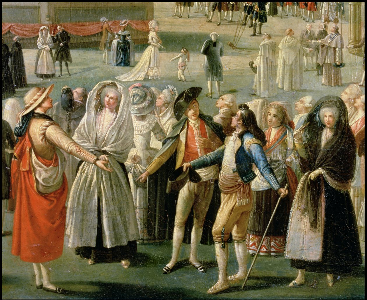 Detail von "Montgolfier-Ballonaufstieg in Madrid" von Francisco Rizi or Ricci