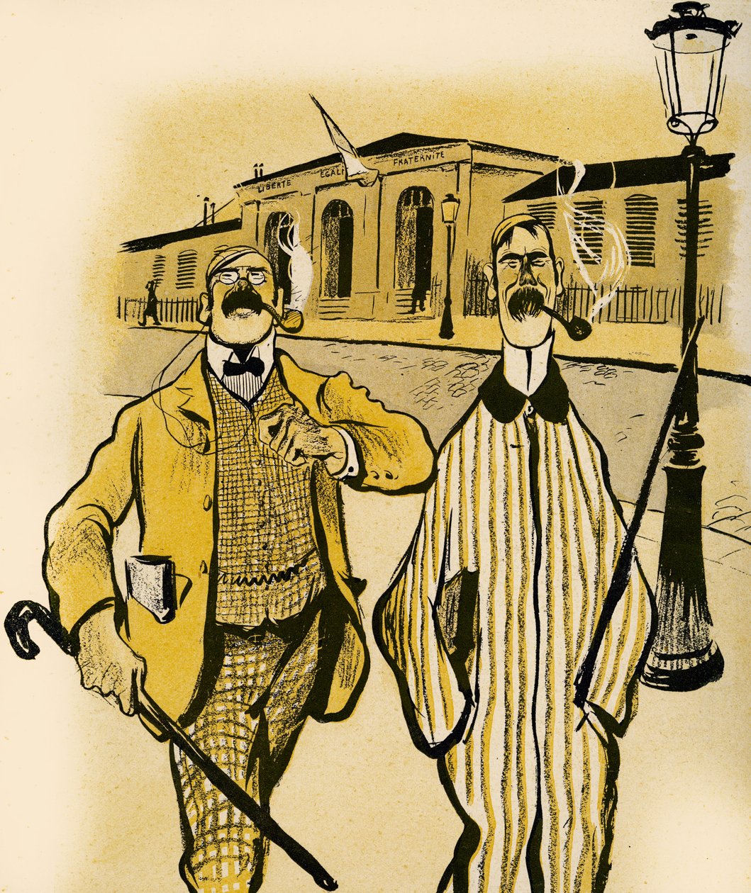 Zwei Engländer gehen an einer Leichenhalle vorbei, 1903 von Francisco Sancha y Lengo