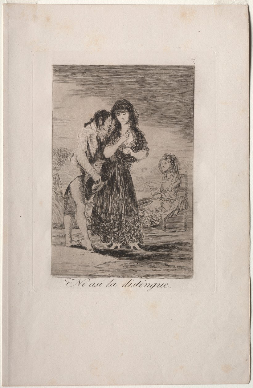 Caprichos: Und so kann er sie trotzdem nicht ausmachen von Francisco de Goya