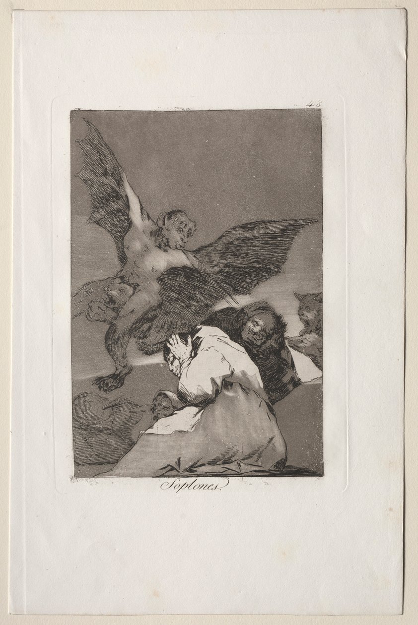 Caprichos: Märchenerzähler - Windstöße von Francisco de Goya