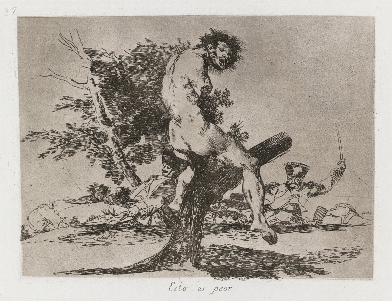 Die Schrecken des Krieges: Pl. 37, Das ist schlimmer, 1810-1813 von Francisco de Goya