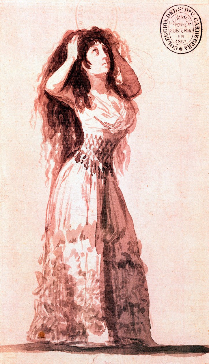 Herzogin Alba richtet ihr Haar. Zeichnung von Francisco de Goya y Lucientes (1746-1828). 1796 von Francisco de Goya