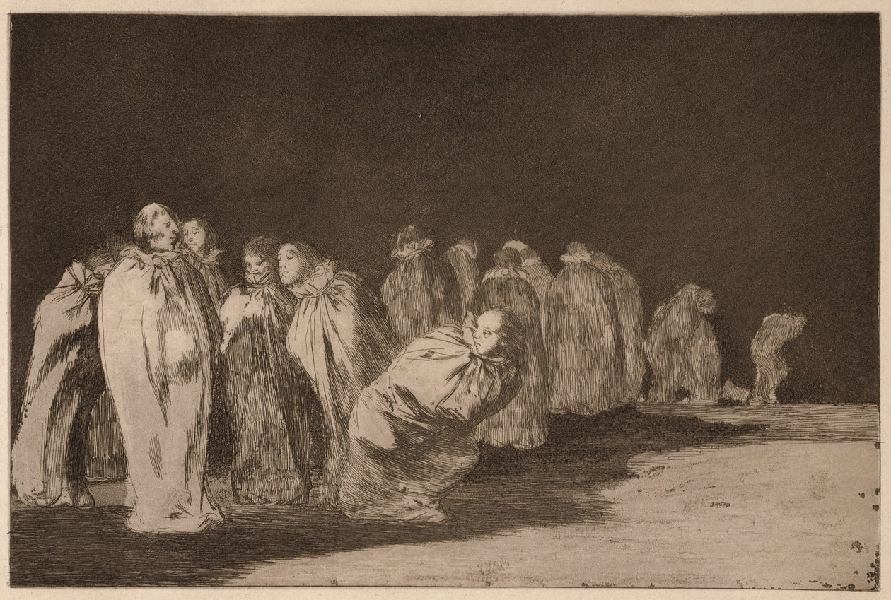 Menschen in Säcken (Los ensacados), aus der Serie Los Disparates von Francisco de Goya