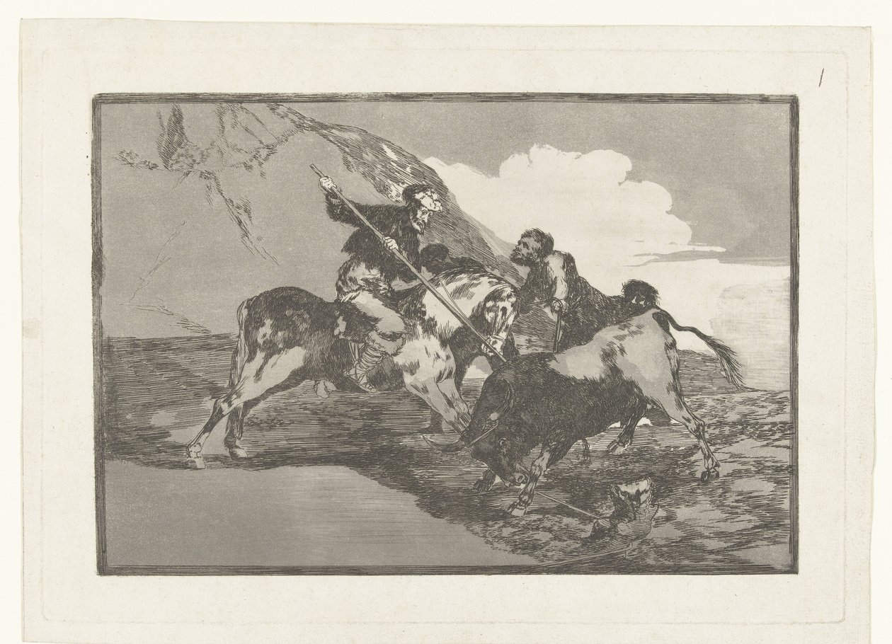 Stierenjacht te paard von Francisco de Goya
