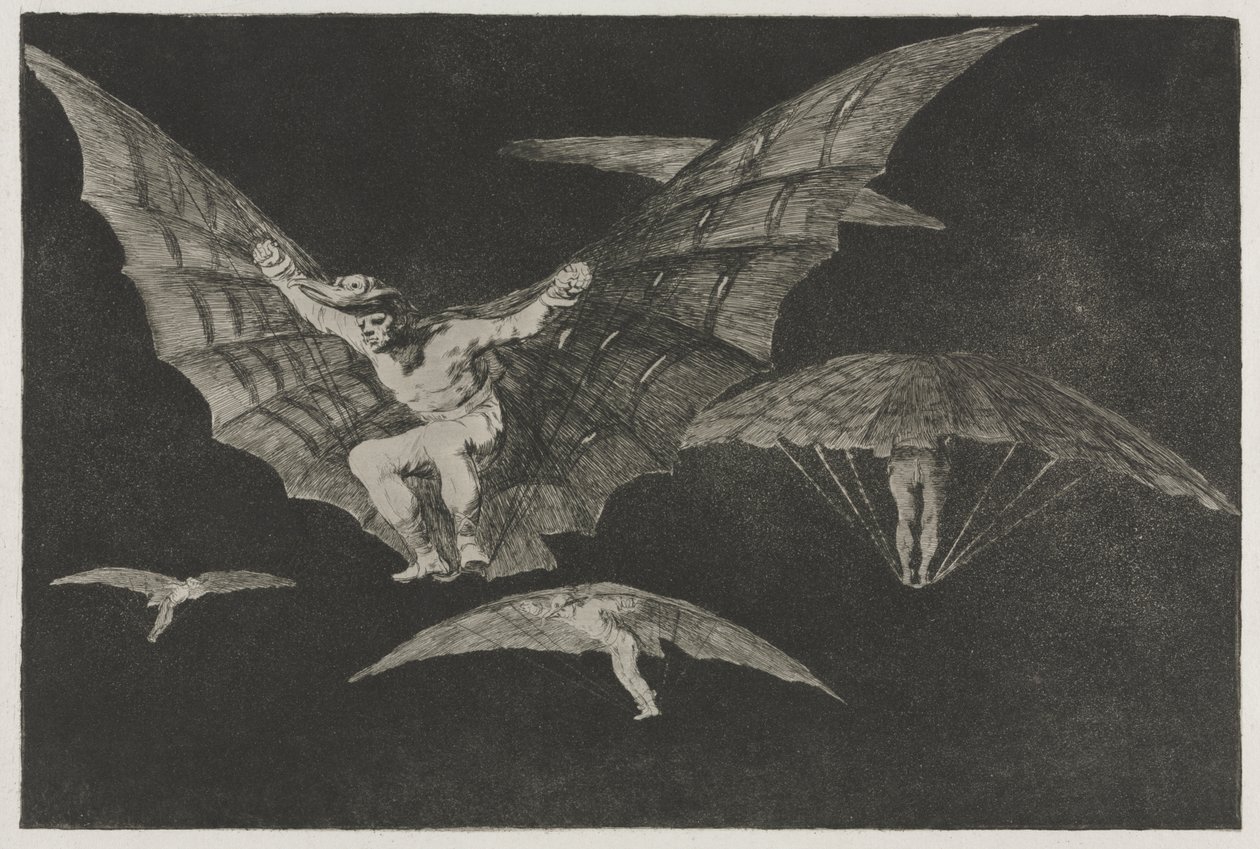 Die Sprichwörter: Eine Art zu fliegen von Francisco de Goya