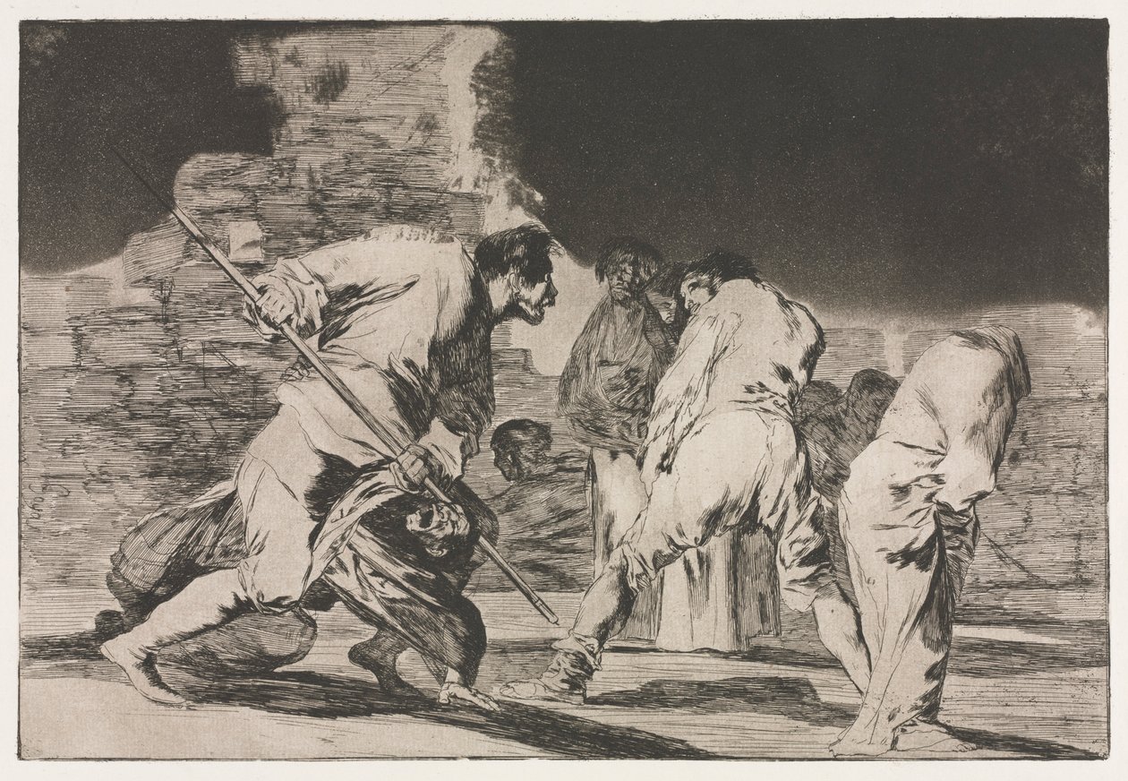 Die Sprichwörter: Die Torheit des Zorns, 1864 von Francisco de Goya