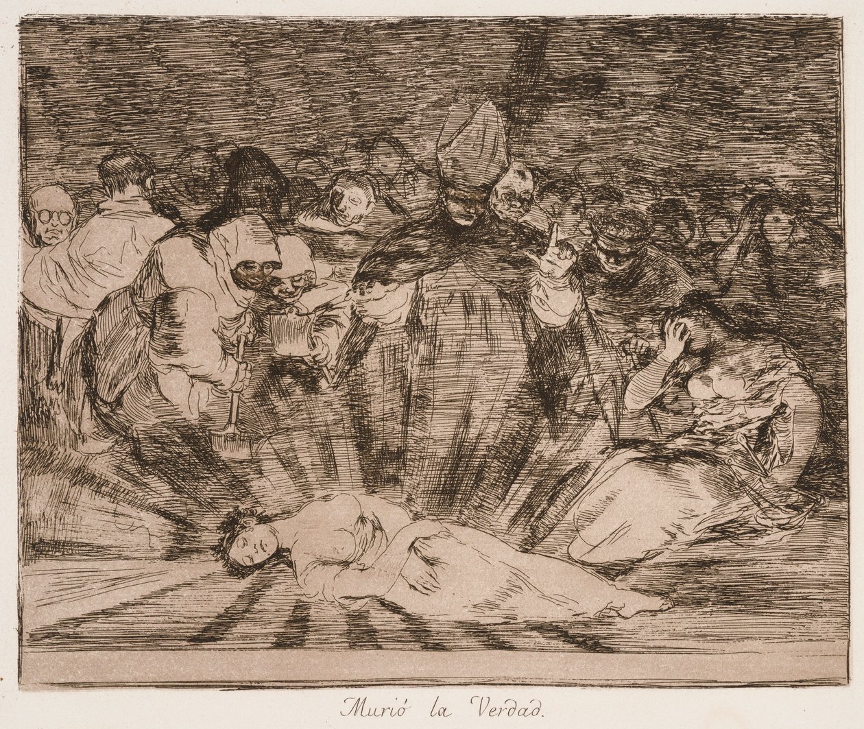 Die Wahrheit ist gestorben (Muriò la Verdad) aus der Serie Los desastres de la guerra von Francisco de Goya