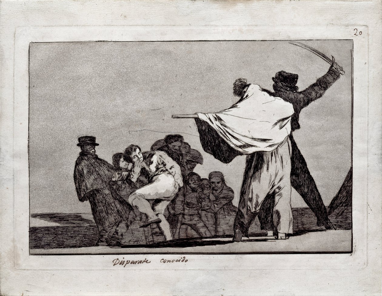 Bekannte Torheit aus der Serie Los Disparates Follies von Francisco de Goya