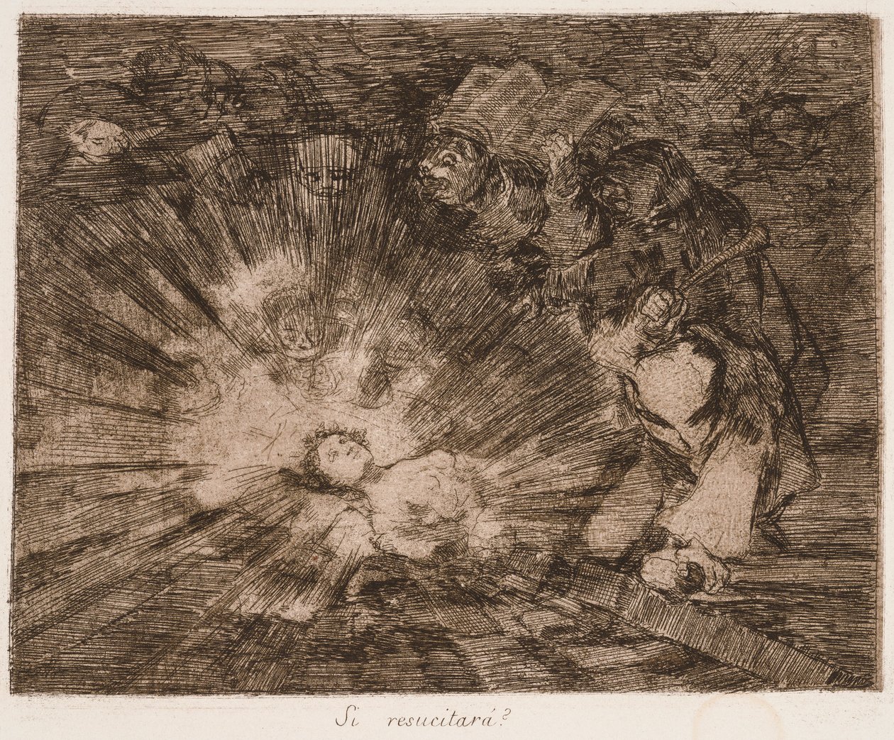 Wird sie wieder auferstehen? aus der Serie Los desastres de la guerra von Francisco de Goya