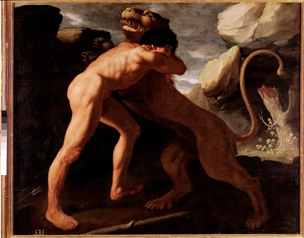 Herkules und der Löwe von Nemea (Detail) von Francisco de Zurbaran