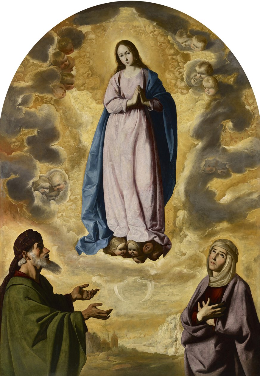 Die Unbefleckte Empfängnis mit Joachim und Anna von Francisco de Zurbaran
