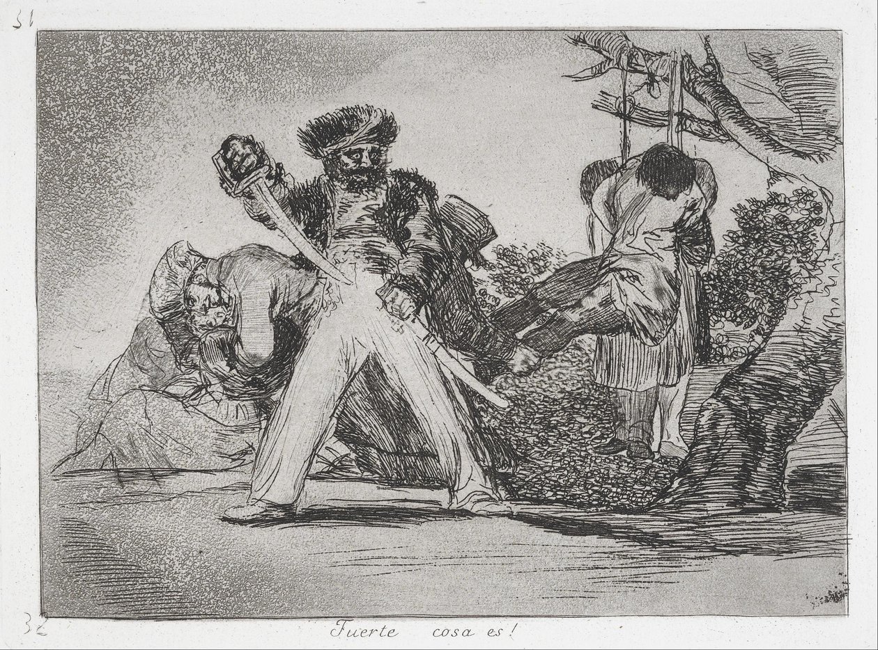 Das ist zu viel! (Fuerte cosa es!) aus der Serie Die Schrecken des Krieges (Los Desastres de la Guerra) von Francisco de Goya