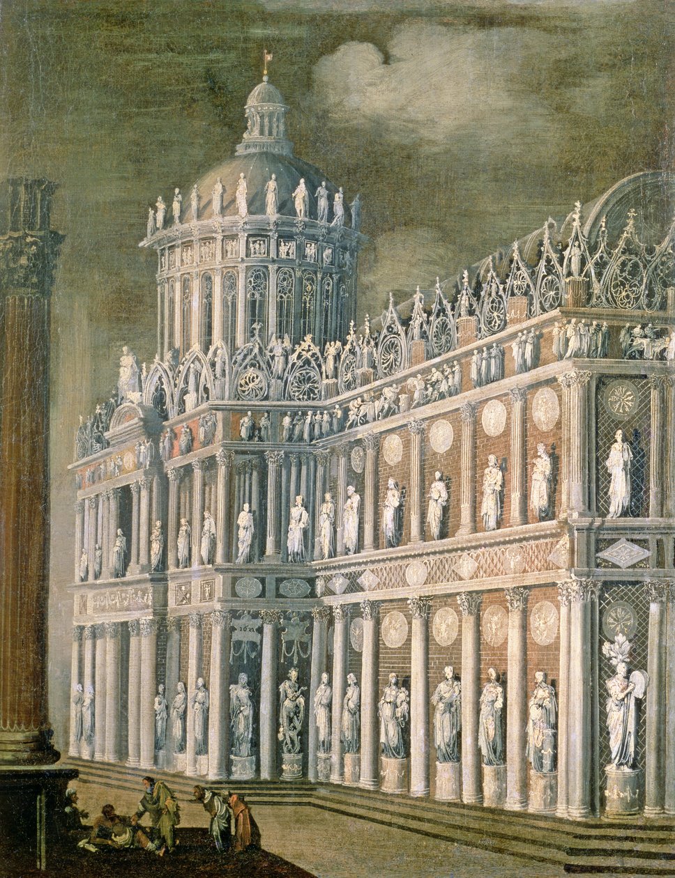 Architektonische Fantasie, die die Heilung des Gelähmten darstellt, 1622 von Francois de Nome