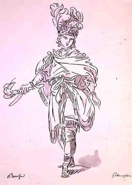 Opernkostüm, aus der Menus Plaisirs Sammlung, Faksimile von A. Guillaumot Fils von Francois (after) Boucher