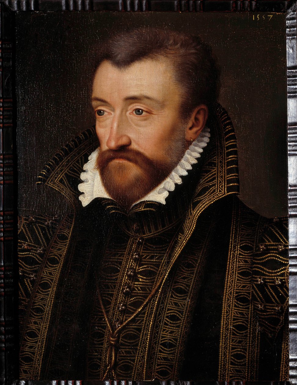 Porträt von Antoine de Bourbon, Herzog von Vendome, Gemälde der Schule von Francois Clouet, 1560, Pau, Musee du Chateau von Francois (school of) Clouet