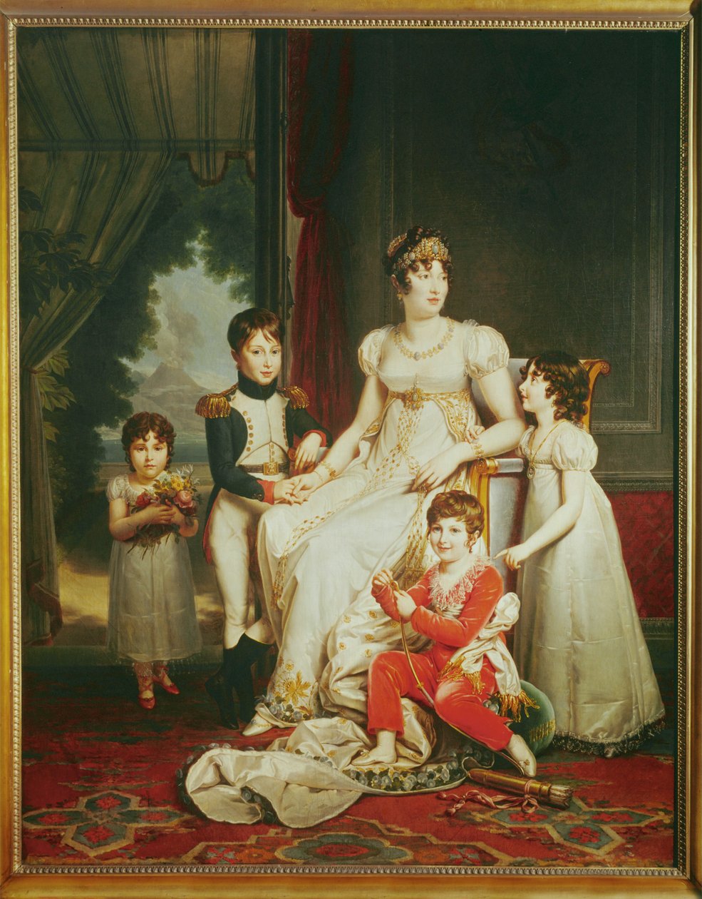 Caroline Bonaparte, Schwester von Napoleon, Königin von Neapel mit ihren Kindern von Francois (school of) Gerard