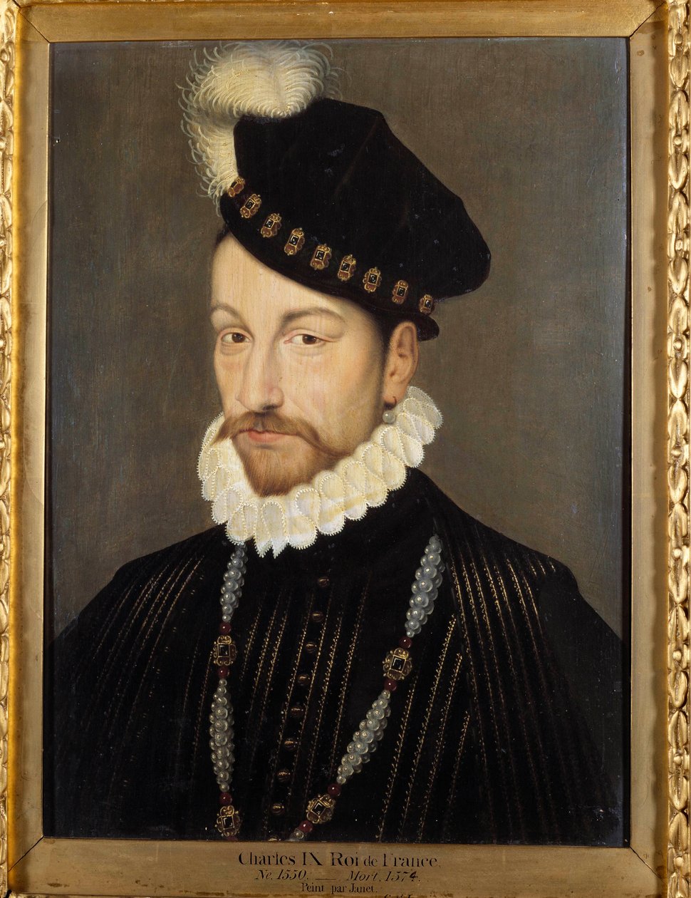 Porträt von Karl IX. (1550-1574), König von Frankreich von Francois (workshop of) Clouet