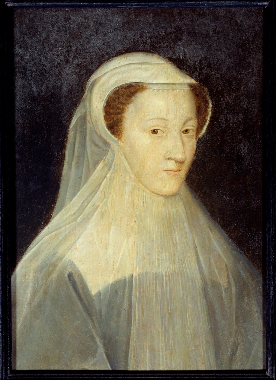 Porträt von Maria Stuart (1542-1587), Königin von Frankreich und Schottland in Trauerkleidung von Francois (workshop of) Clouet