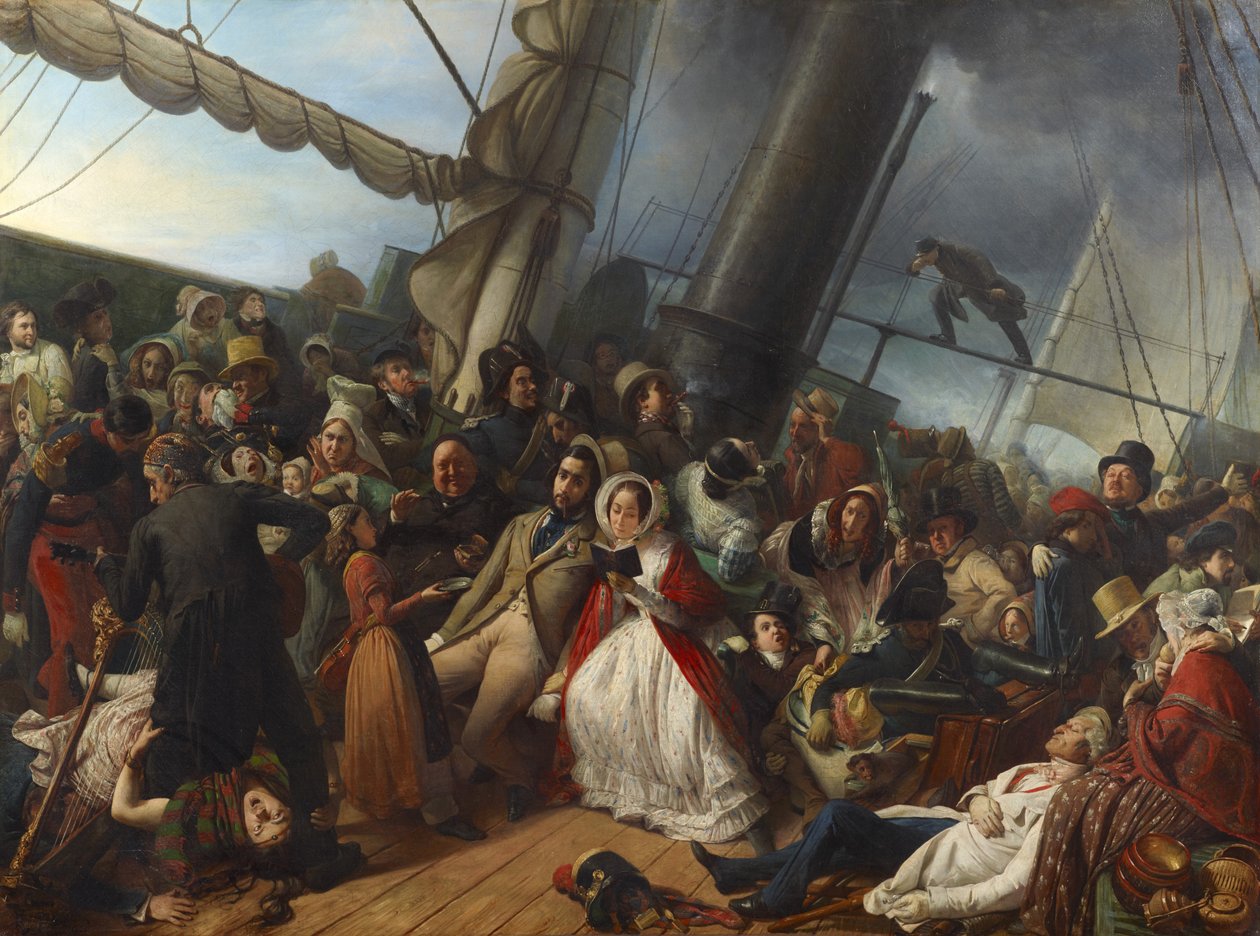 Seekrankheit auf einer englischen Korvette von François Auguste Biard
