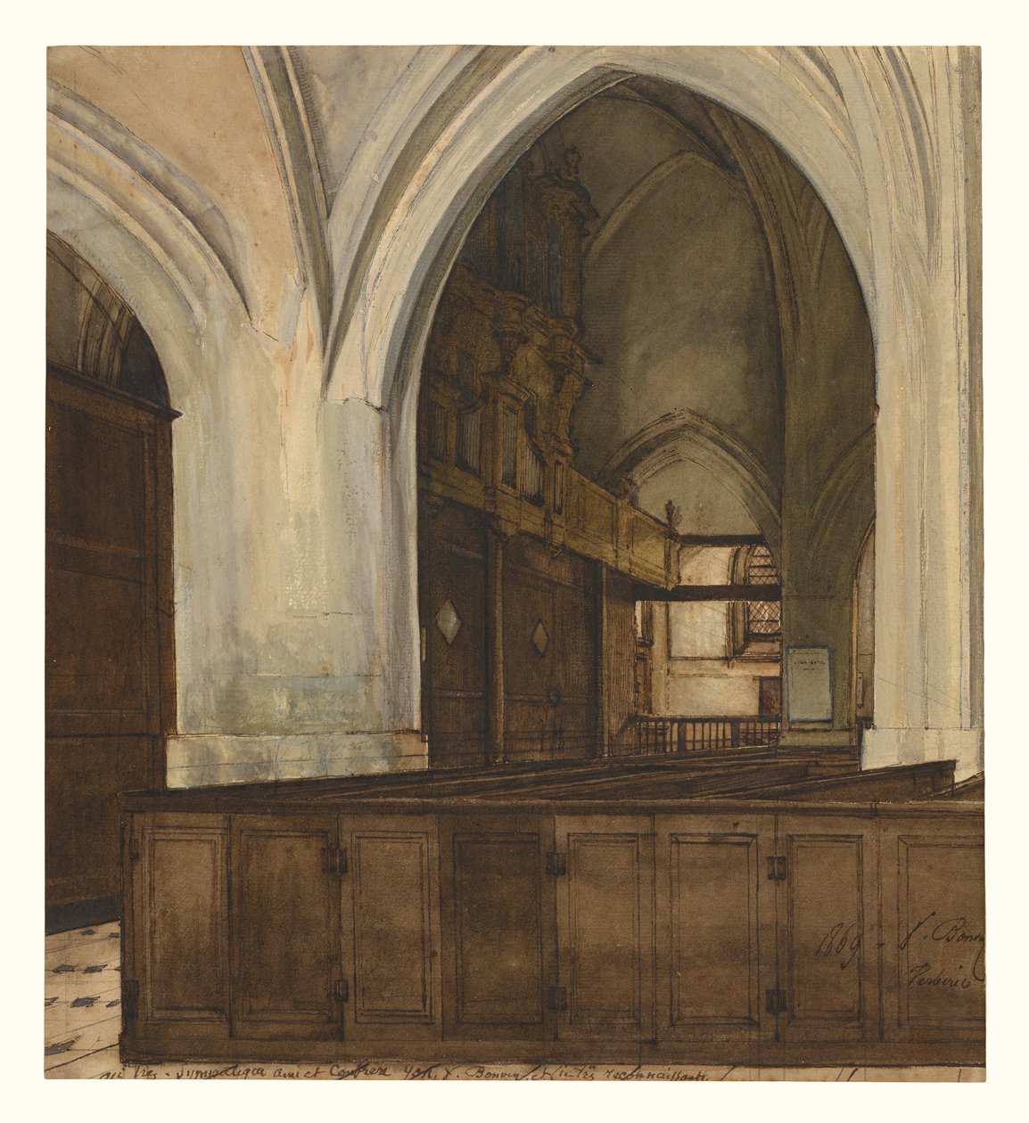 Innenraum der Abtei von Aramont von François Bonvin