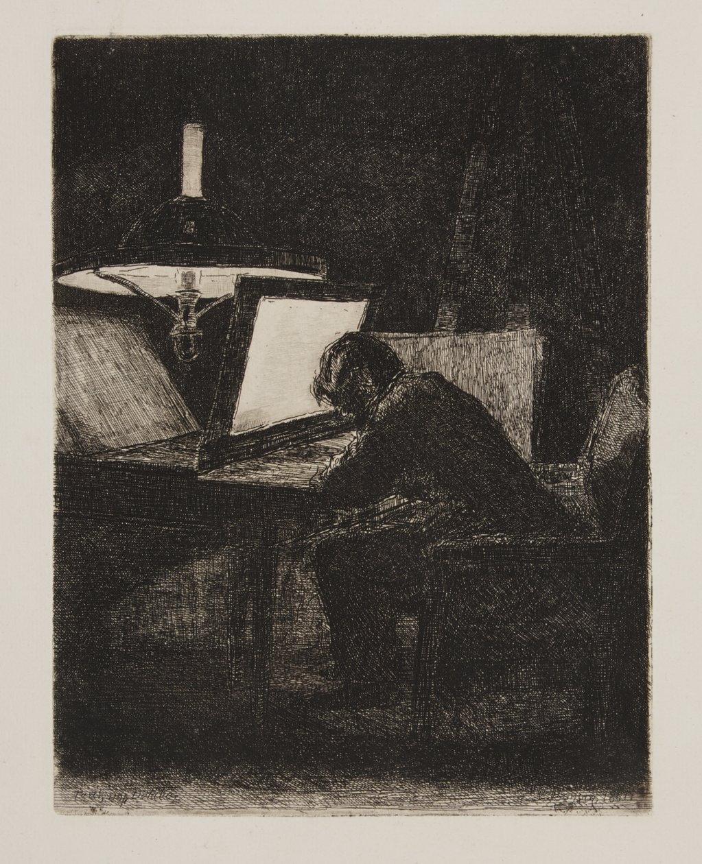 Der Drucker (Le Graveur) von François Bonvin
